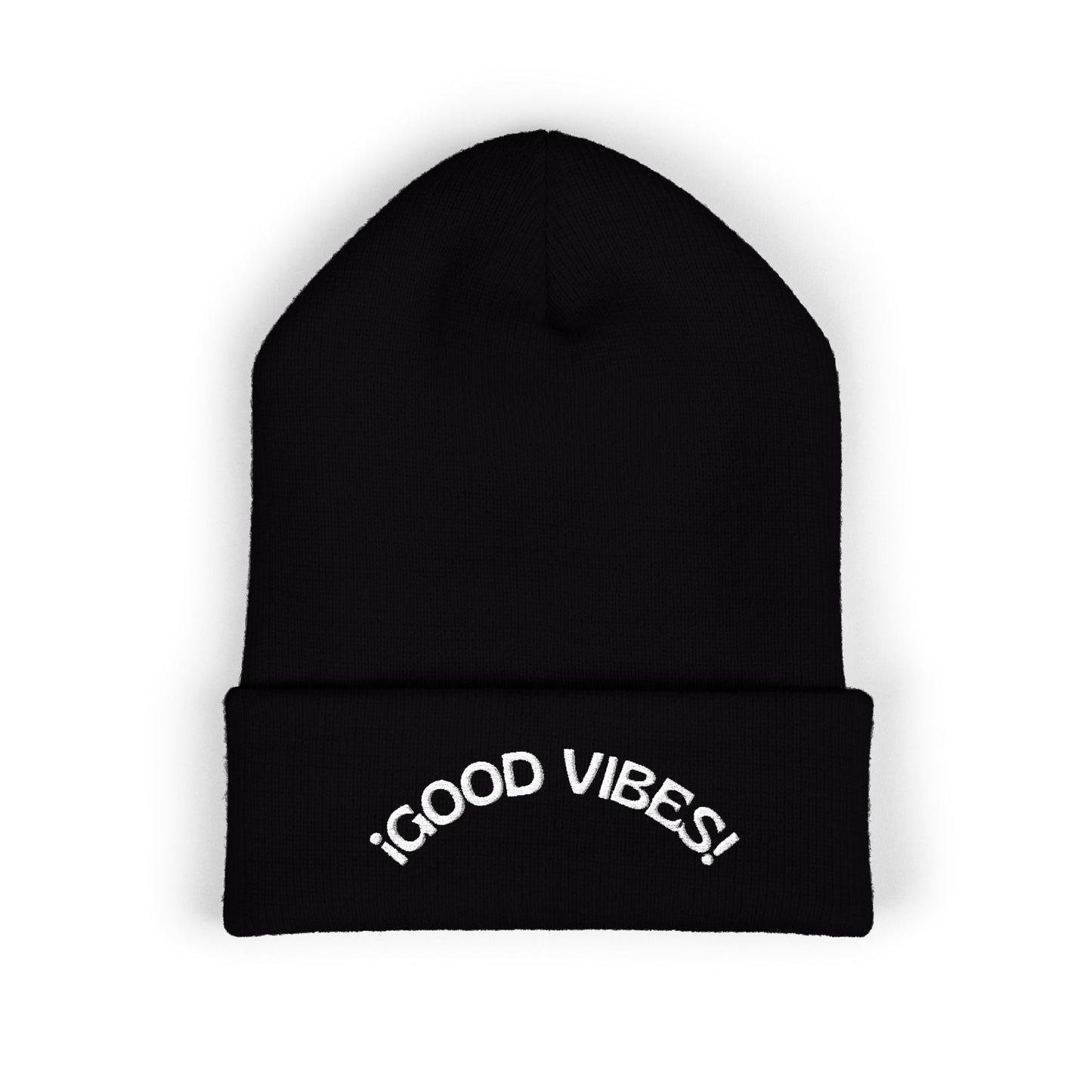 Good Vibes Cuffed Beanie - Cozy Winter Hat, Streetwear Accessories, Embroidered Gifts, Trendy Beanie for Men and Women
