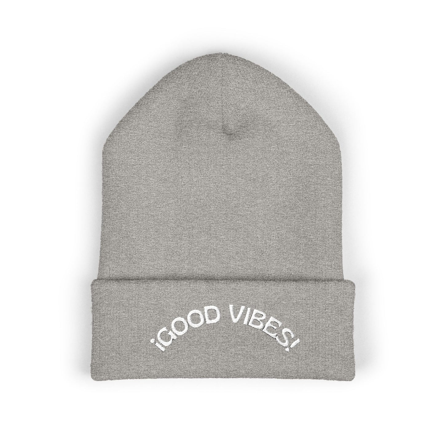Good Vibes Cuffed Beanie - Cozy Winter Hat, Streetwear Accessories, Embroidered Gifts, Trendy Beanie for Men and Women